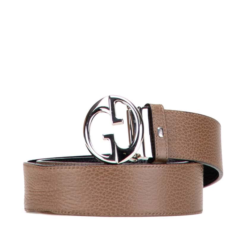 Gucci Leather 1973 Reversible Belt Brown Leather Good condition - Front View