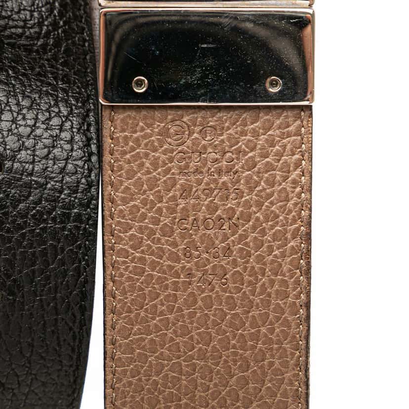 Gucci Leather 1973 Reversible Belt Brown Leather Good condition - Box View