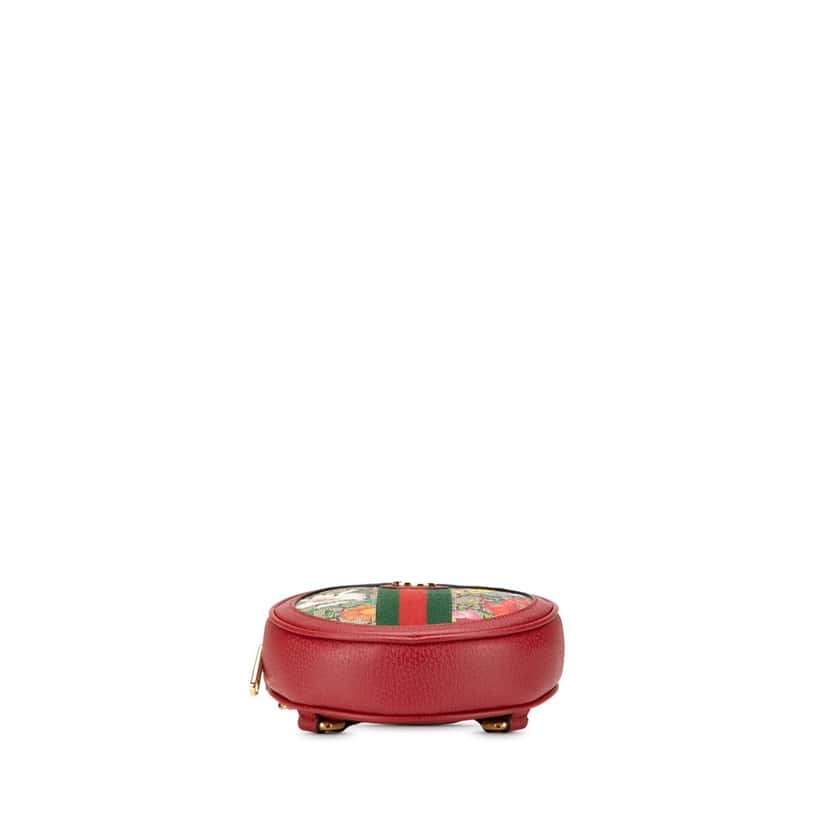 Gucci Mini GG Supreme Flora Round Ophidia Backpack Red Canvas Good condition - Inside View