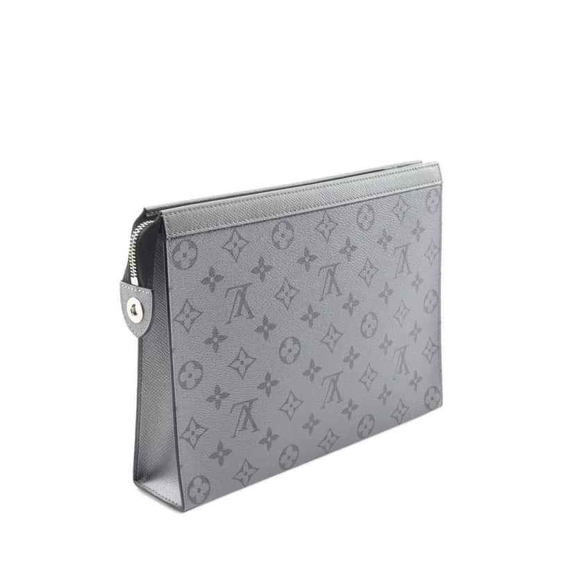 Louis Vuitton Monogram Taigarama Pochette Voyage MM Grey Canvas Good condition - Back View