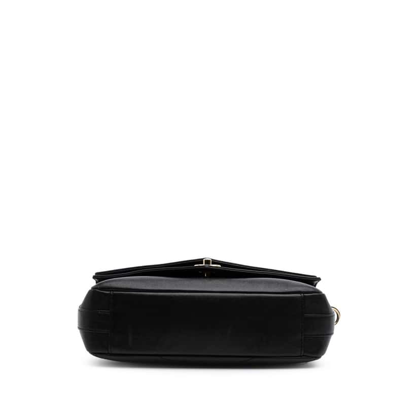 Chanel Mini Quilted Sheepskin Double Chevron Flap Black Leather Good condition - Inside View