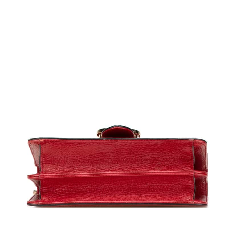 Gucci Small Dollar Calfskin Interlocking G Crossbody Red Leather Very good condition - Inside View
