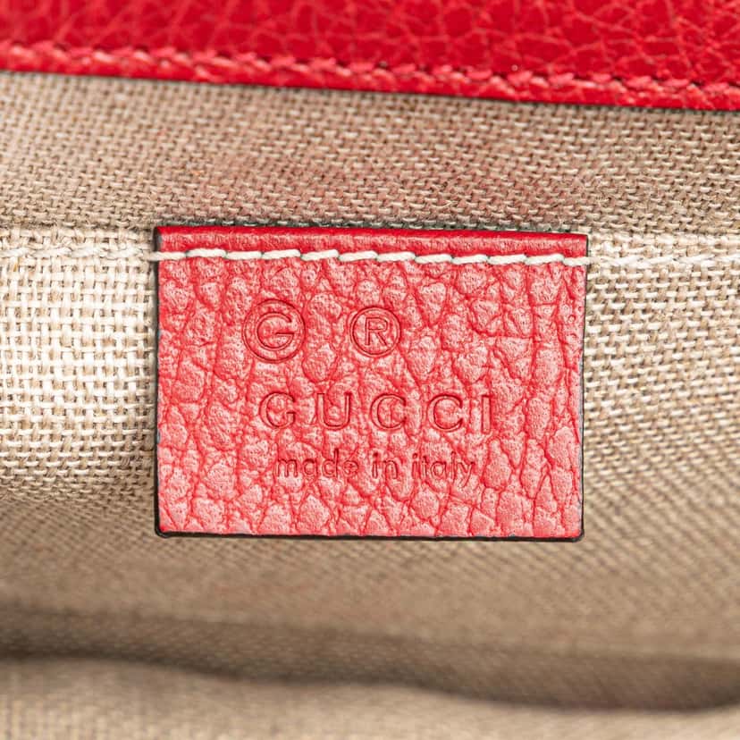 Gucci Small Dollar Calfskin Interlocking G Crossbody Red Leather Very good condition - Box View