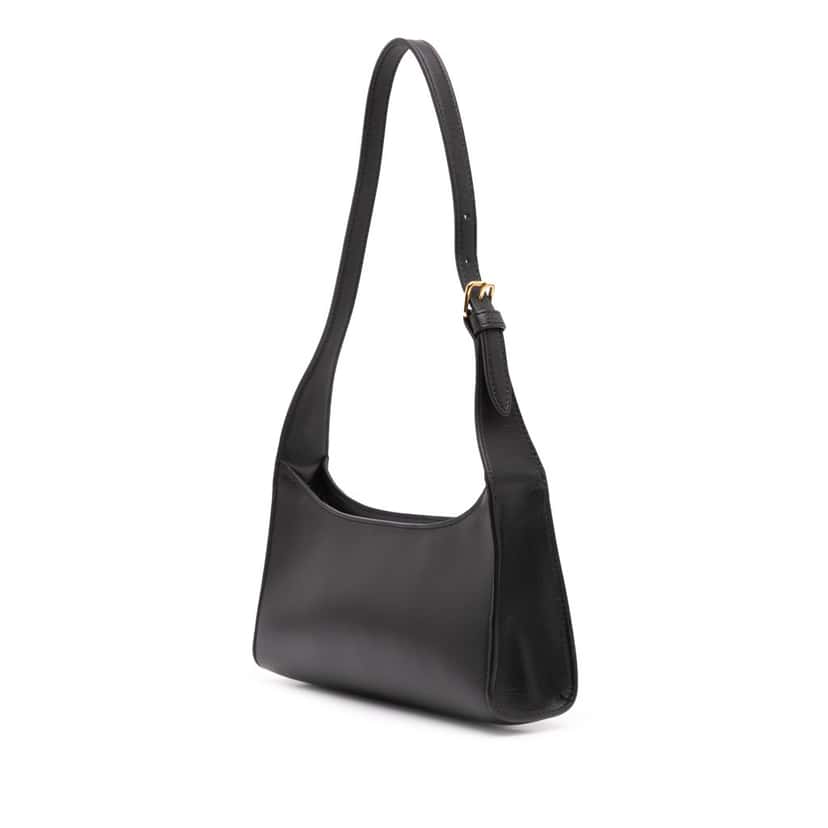Celine Smooth Calfskin Cuir Triomphe Shoulder Bag Black Leather Good condition - Back View