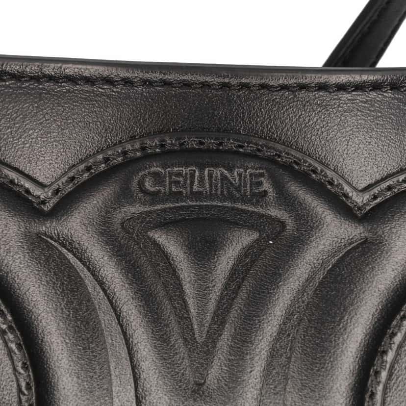 Celine Smooth Calfskin Cuir Triomphe Shoulder Bag Black Leather Good condition - Box View