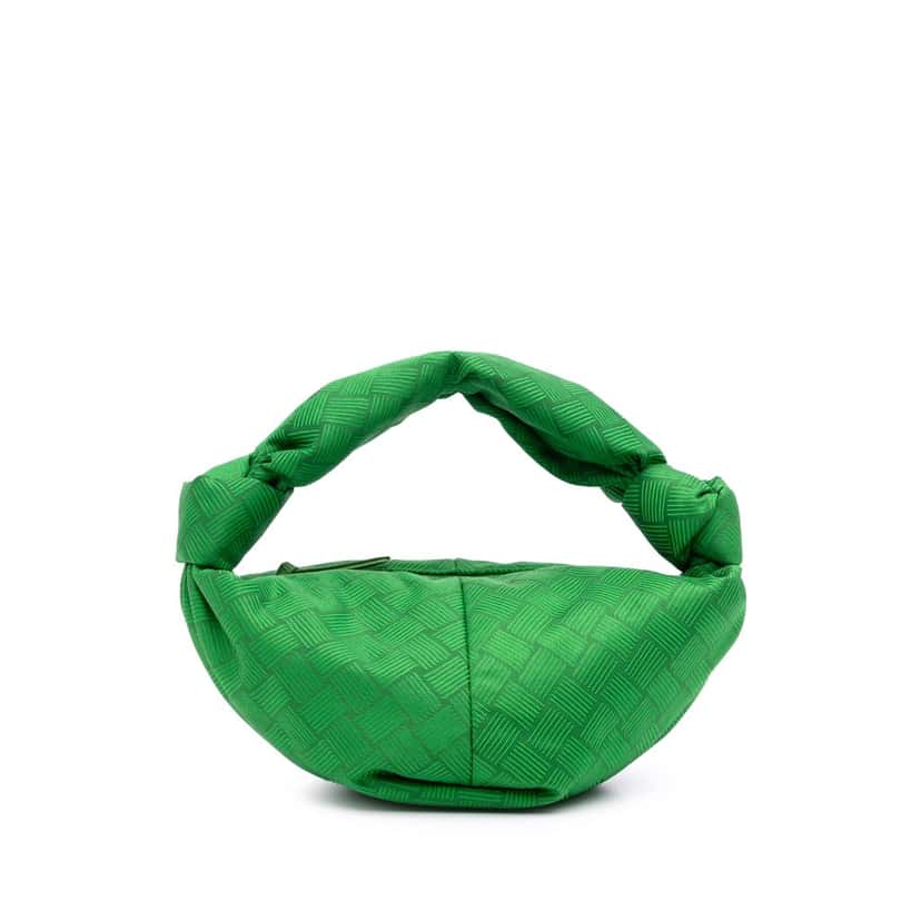 Bottega Veneta Mini Jacquard Intrecciato Double Knot Bag Green Jacquard Good condition - Front View