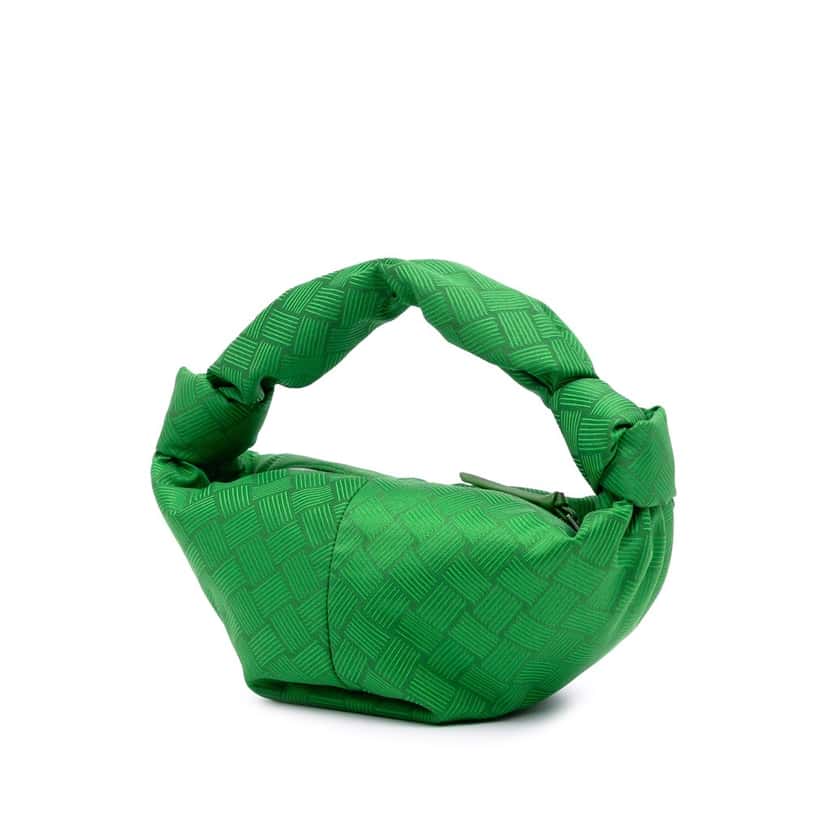 Bottega Veneta Mini Jacquard Intrecciato Double Knot Bag Green Jacquard Good condition - Back View