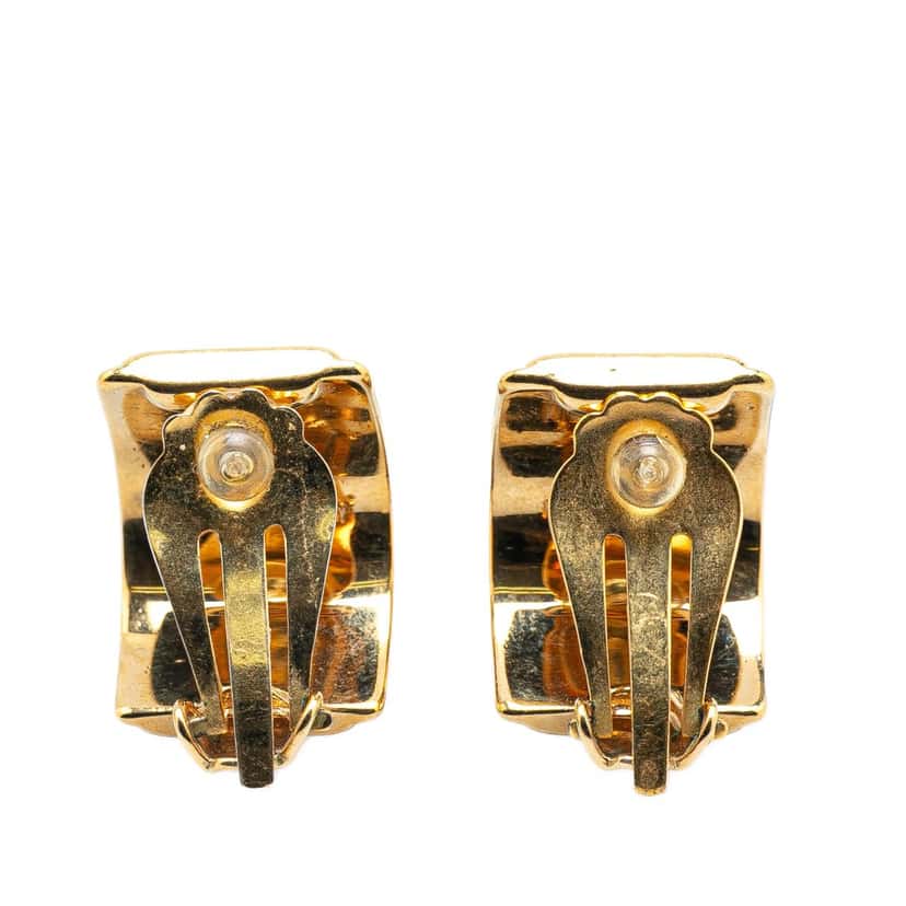 Hermès Enamel Cloisonne Clip On Earrings Gold Good condition - Back View