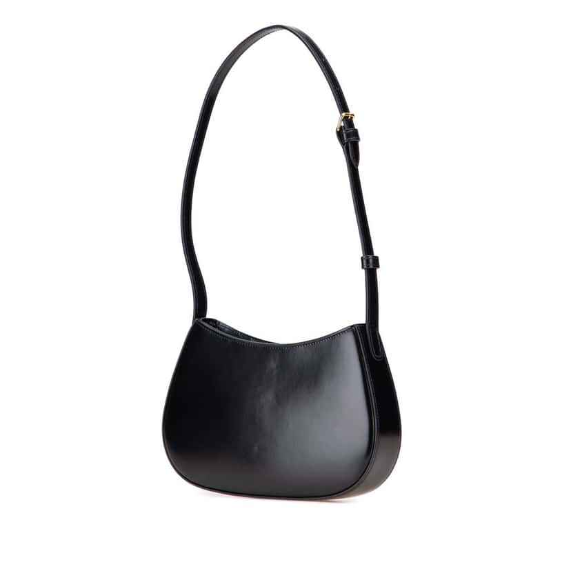 Celine Medium Shiny Calfskin Tilly Shoulder Bag Black Leather Good condition - Back View