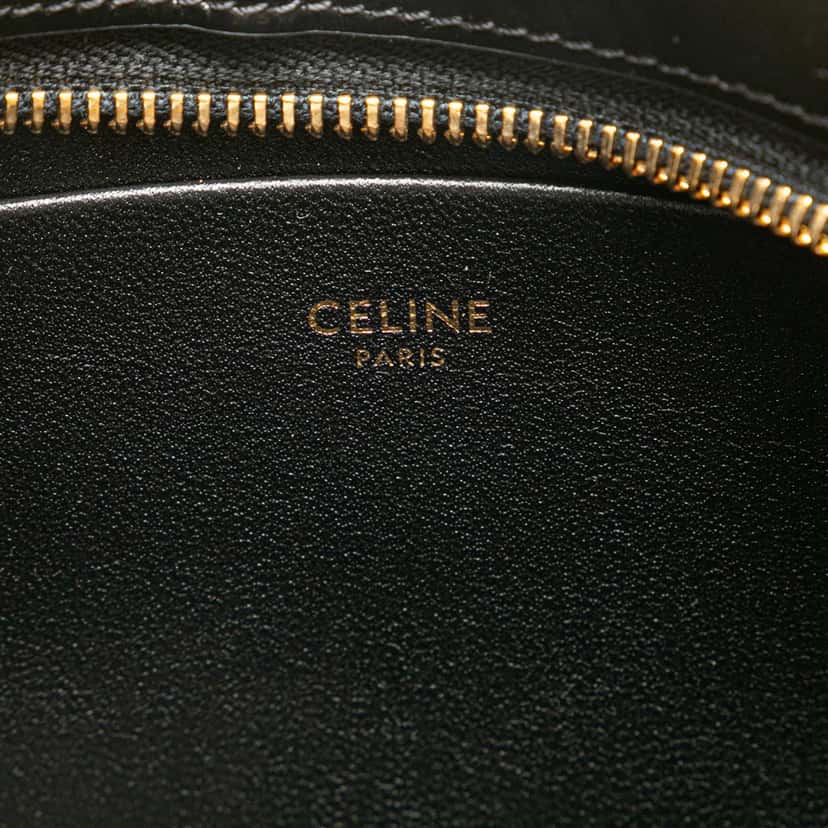 Celine Medium Shiny Calfskin Tilly Shoulder Bag Black Leather Good condition - Box View