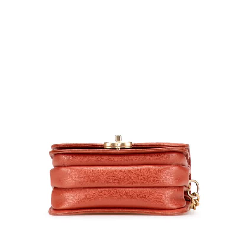 Chanel Mini CC Quilted Caviar Messenger Single Flap Red Leather Very good condition - Inside View