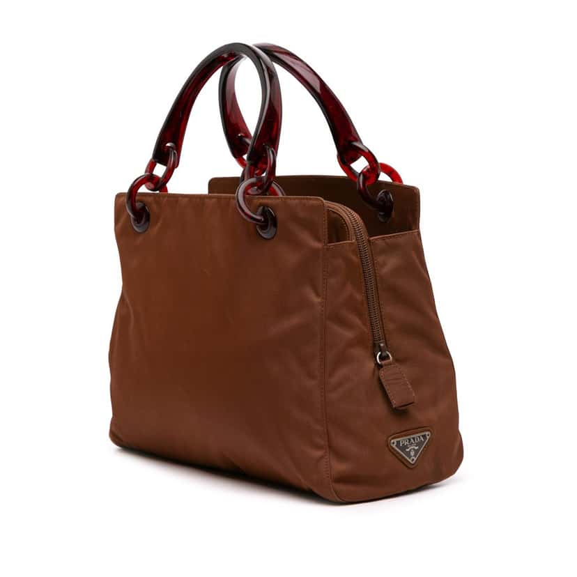 Prada Tessuto Mare Handbag Brown Good condition - Back View
