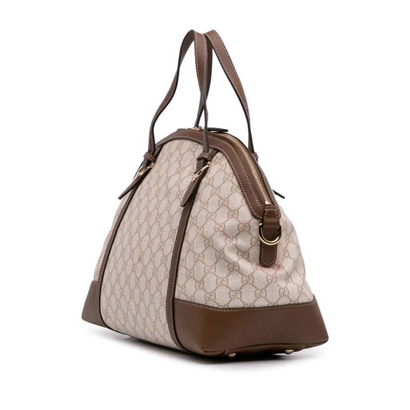 Gucci Large GG Supreme Nice Dome Satchel Brown Canvas Good condition - Back View