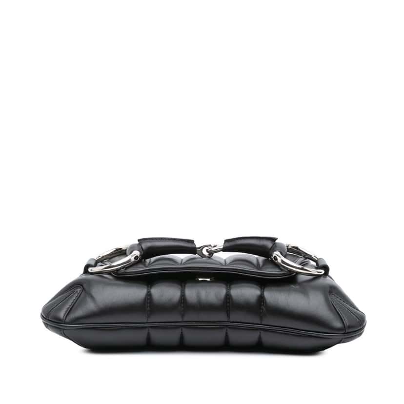 Gucci Small Leather Horsebit Chain Satchel Black Leather Good condition - Inside View