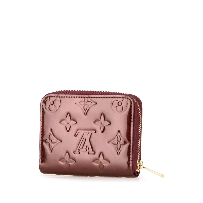 Louis Vuitton Monogram Vernis Zippy Coin Purse Red Leather Good condition - Back View