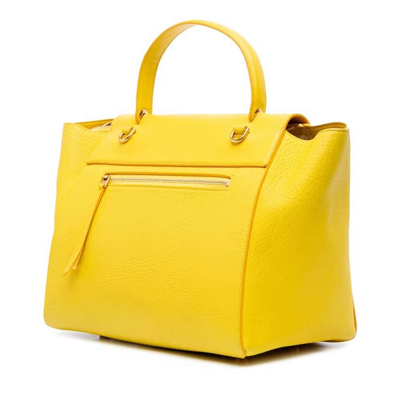 Celine Mini Leather Belt Bag Satchel Yellow Leather Good condition - Back View