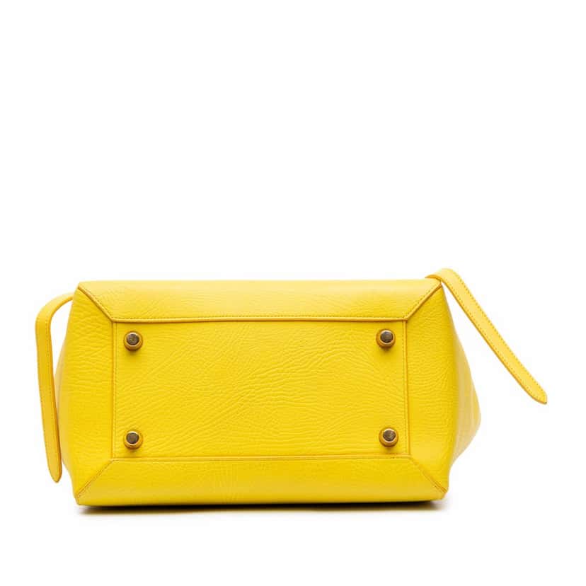 Celine Mini Leather Belt Bag Satchel Yellow Leather Good condition - Inside View
