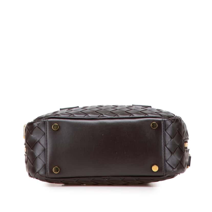 Bottega Veneta Small Lambskin Intrecciato Getaway Satchel Brown Leather Good condition - Inside View