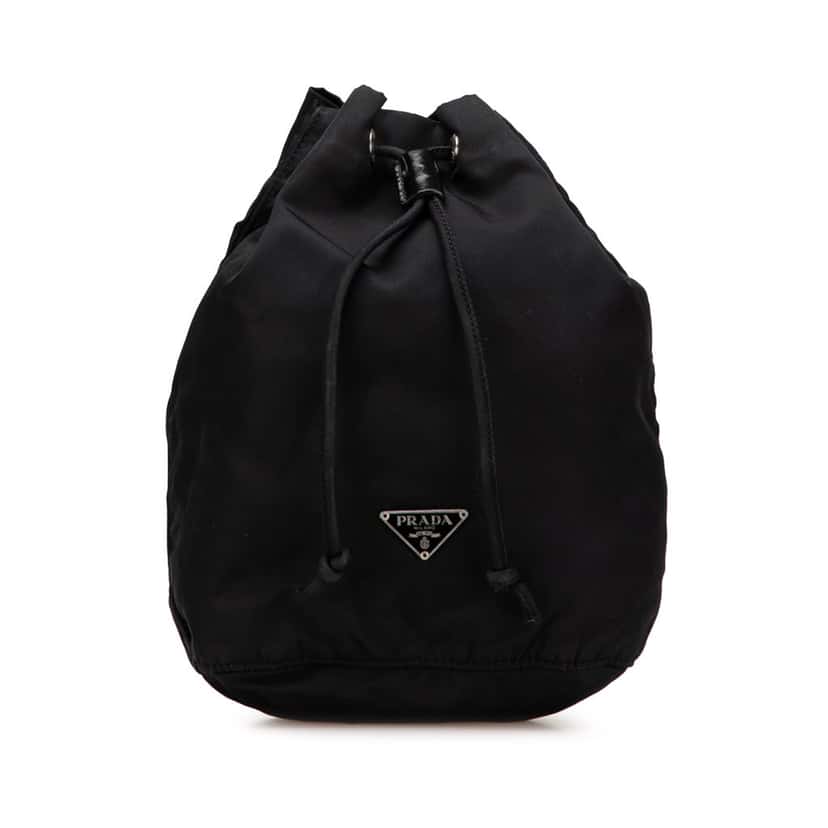 Prada Tessuto Drawstring Pouch Black Good condition - Front View