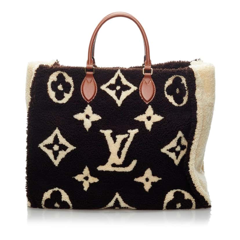 Louis Vuitton Monogram Giant Shearling Teddy Onthego GM Black Wool Good condition - Front View