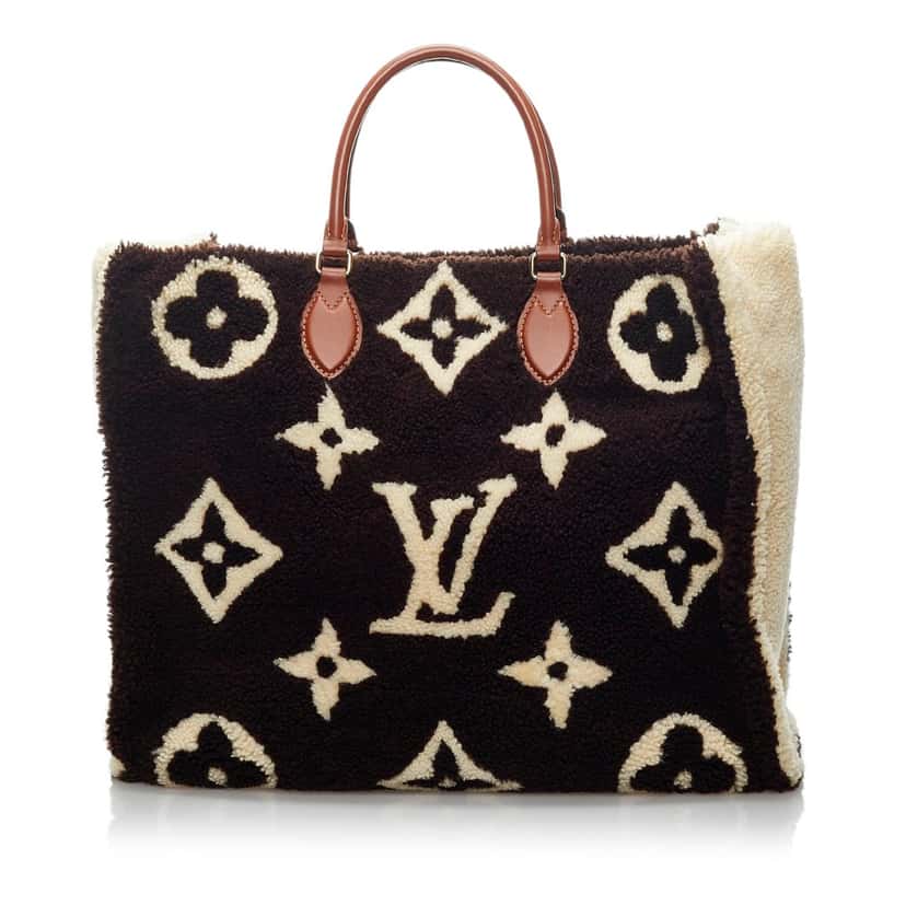 Louis Vuitton Monogram Giant Shearling Teddy Onthego GM Black Wool Good condition - Inside View