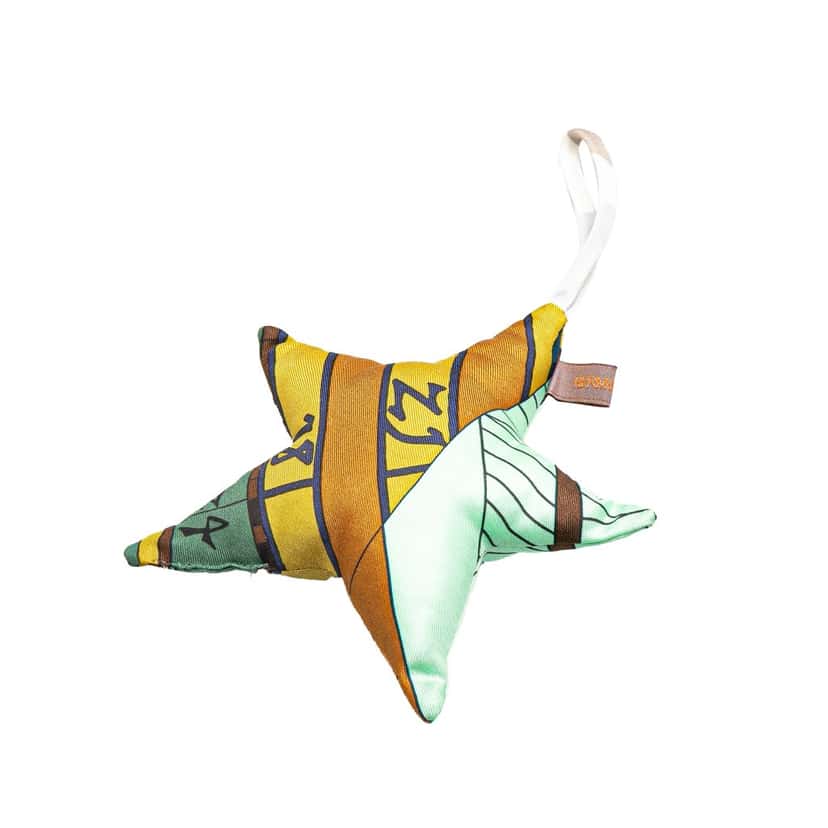 Hermès Petit H Star Ornament Bag Charm Yellow Silk Good condition - Front View