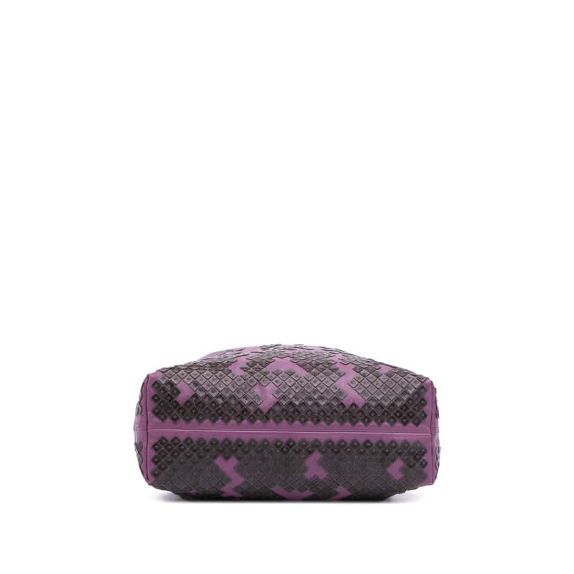 Bottega Veneta Vitello Mosaico Laque Tote Purple Leather Very good condition - Inside View