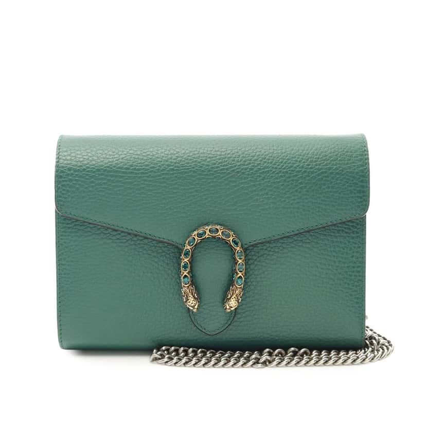 Gucci Leather Dionysus Wallet on Chain Green Leather Good condition - Front View
