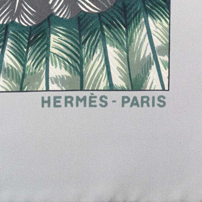 Hermès Brazil Detail Silk Scarf Grey Silk Good condition - Inside View
