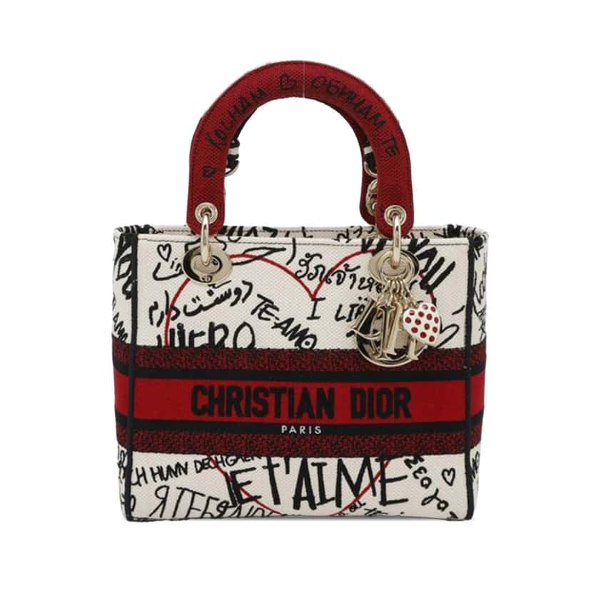 Dior Medium Canvas DiorAmour Graffiti Lady D Lite White Canvas Good condition - Front View