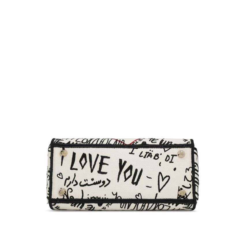 Dior Medium Canvas DiorAmour Graffiti Lady D Lite White Canvas Good condition - Inside View