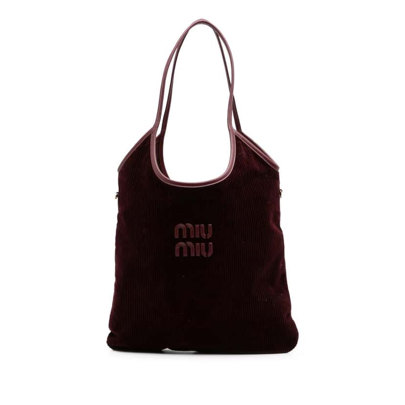 Miu Miu Corduroy Ivy Tote Red Velvet Good condition - Front View