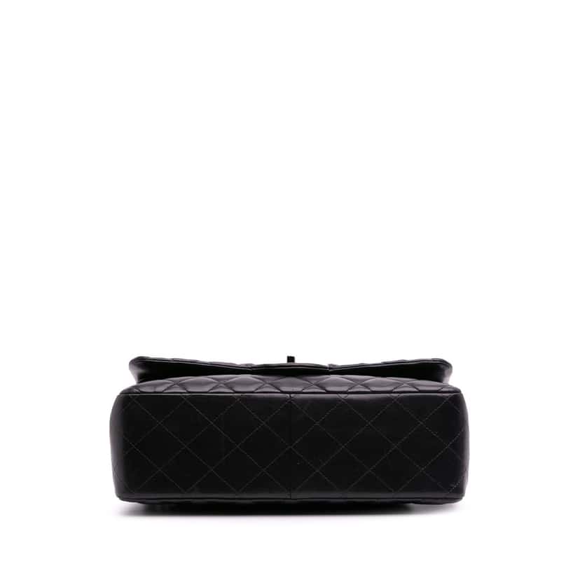 Chanel Jumbo Classic Lambskin Double Flap Black Leather Good condition - Inside View