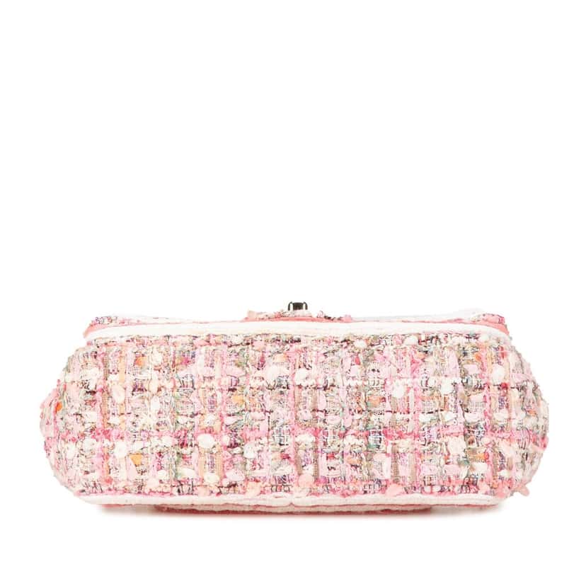 Chanel Mini Rectangular Classic Tweed Braid Flap Pink Tweed Good condition - Inside View