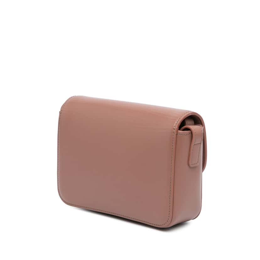 Celine Teen Shiny Calfskin Triomphe Crossbody Brown Leather Good condition - Back View