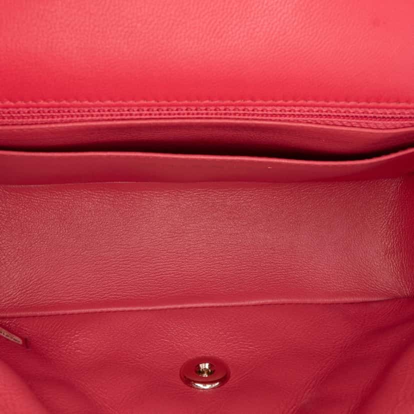 Chanel Mini Rectangular Classic Lambskin Single Flap Red Leather Good condition - Model View