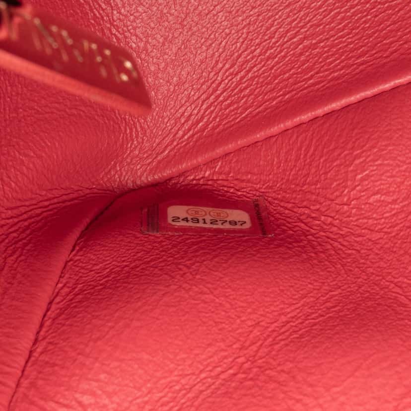 Chanel Mini Rectangular Classic Lambskin Single Flap Red Leather Good condition - Box View