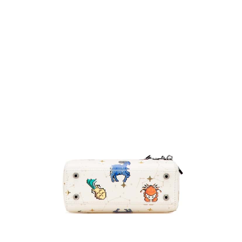 Dior Mini Calfskin Pixel Zodiac Lady Dior White Leather Good condition - Inside View