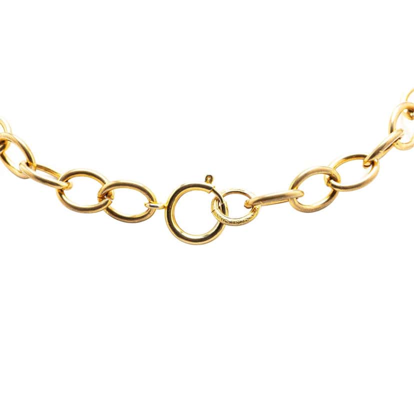Chanel Gold Plated CC Diamond Shape Pendant Necklace Gold Metal Good condition - Inside View