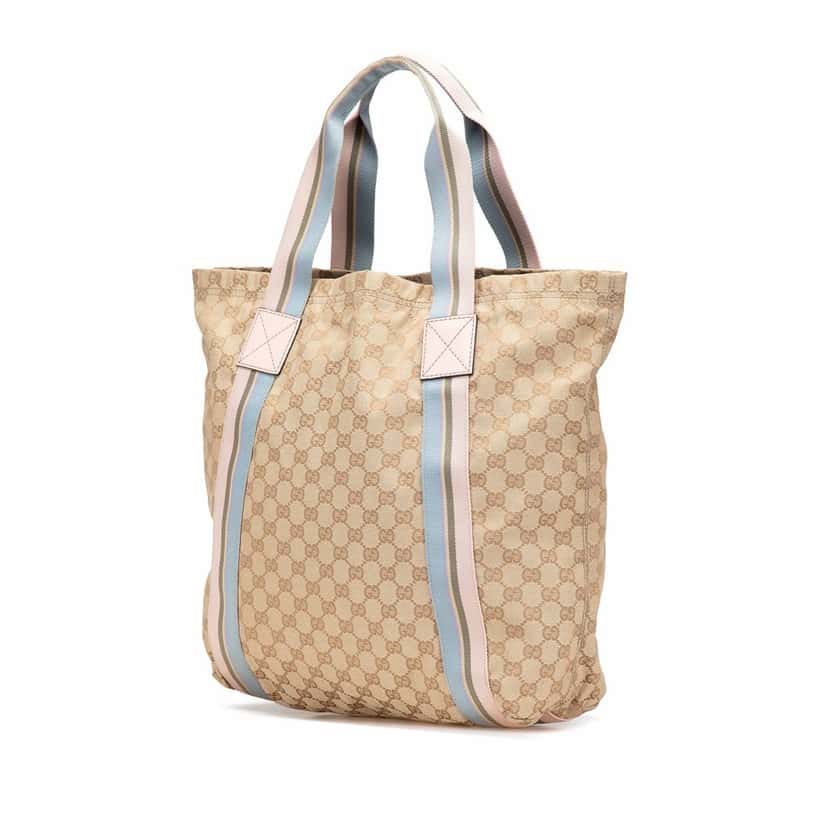 Gucci GG Canvas Web Tote Brown Canvas Good condition - Back View