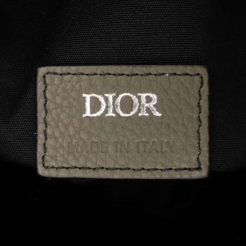 Dior Grained Calfskin Saddle Bag Grey Leather Good condition - Box View