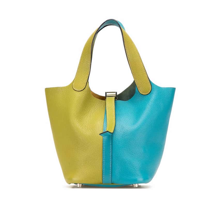 Hermès Bicolor Clemence Picotin 18 Blue Leather Good condition - Front View
