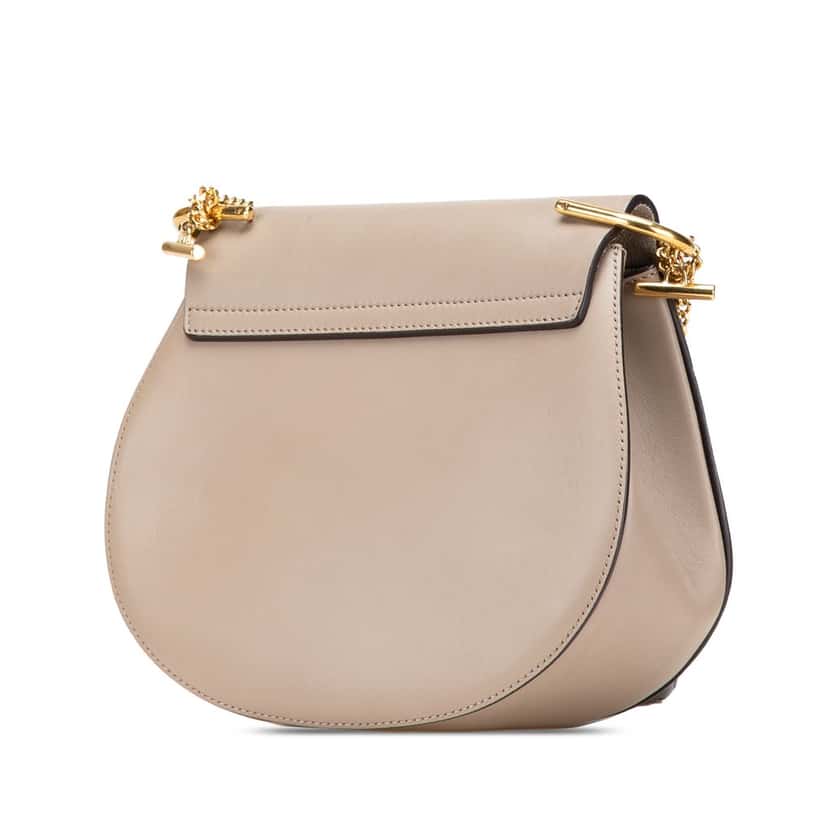 Chloé Small Suede and Calfskin Drew Crossbody Brown Leather Good condition - Back View