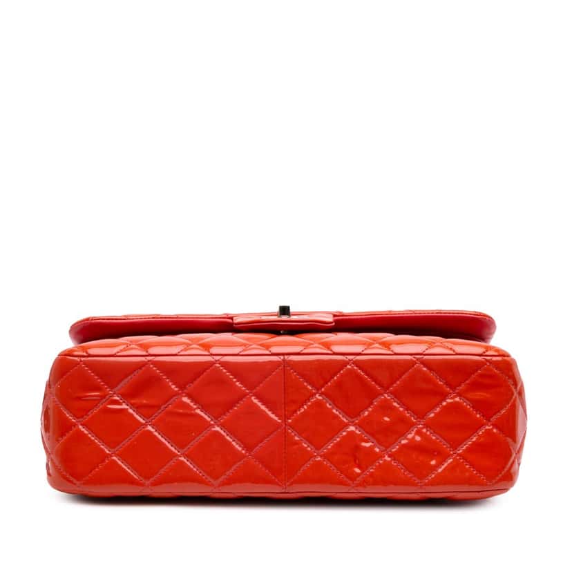 Chanel Jumbo Classic Patent Double Flap Orange Leather Fair condition - Inside View