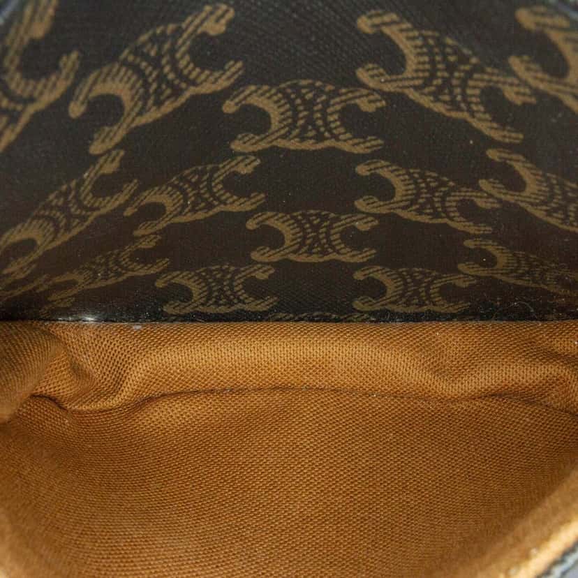 Celine Medium Triomphe Coated Canvas Folco Crossbody Brown Canvas Good condition - Box View