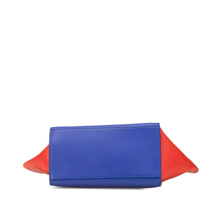 Celine Small Tricolor Leather Trapeze Satchel Blue Leather Good condition - Inside View