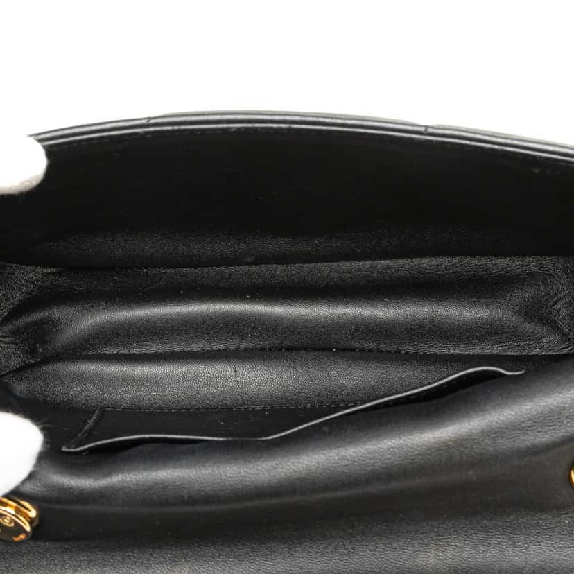 Celine Matelasse Goatskin Monochrome Chain Shoulder Bag Black Leather Good condition - Model View