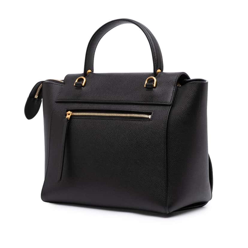 Celine Micro Grained Calfskin Belt Bag Black Leather Good condition - Back View
