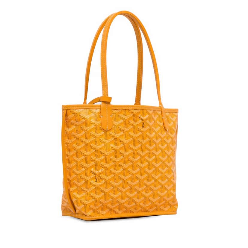 Goyard Mini Goyardine Reversible Anjou Yellow Canvas Good condition - Back View
