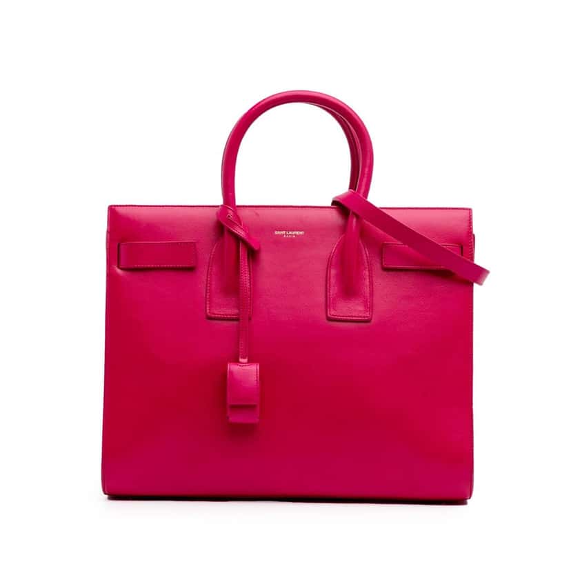 Saint Laurent Small Leather Sac De Jour Satchel Pink Leather Good condition - Front View